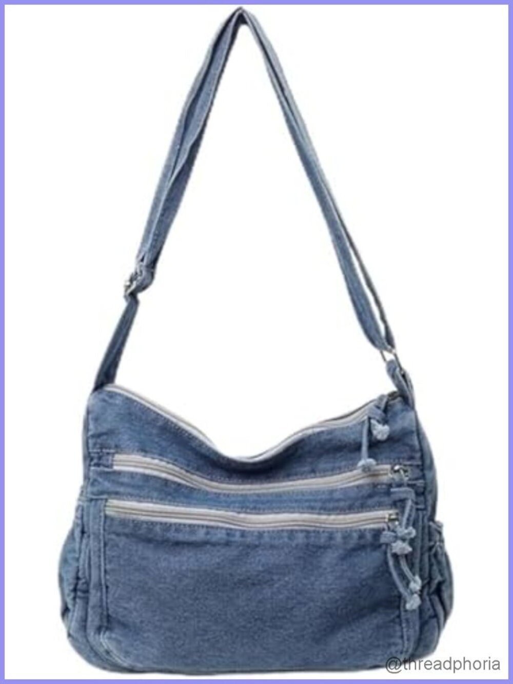 Women's Jean Crossbody Bag Denim Tote Satchel Adjustable Strap Shoulder